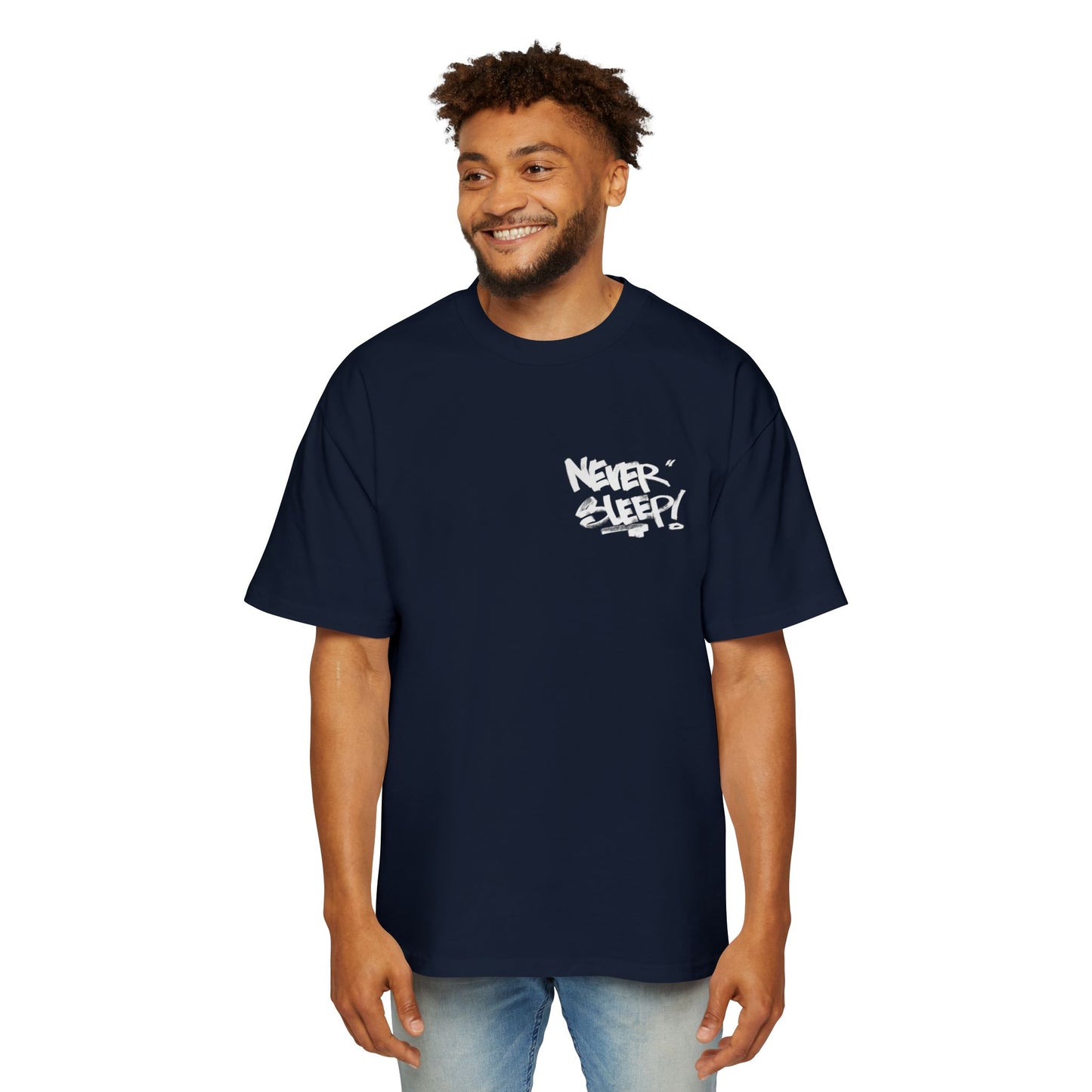NEVER SLEEPY Handstyle Art by Chris Angel Paris Heavy Tee Premium Unisex