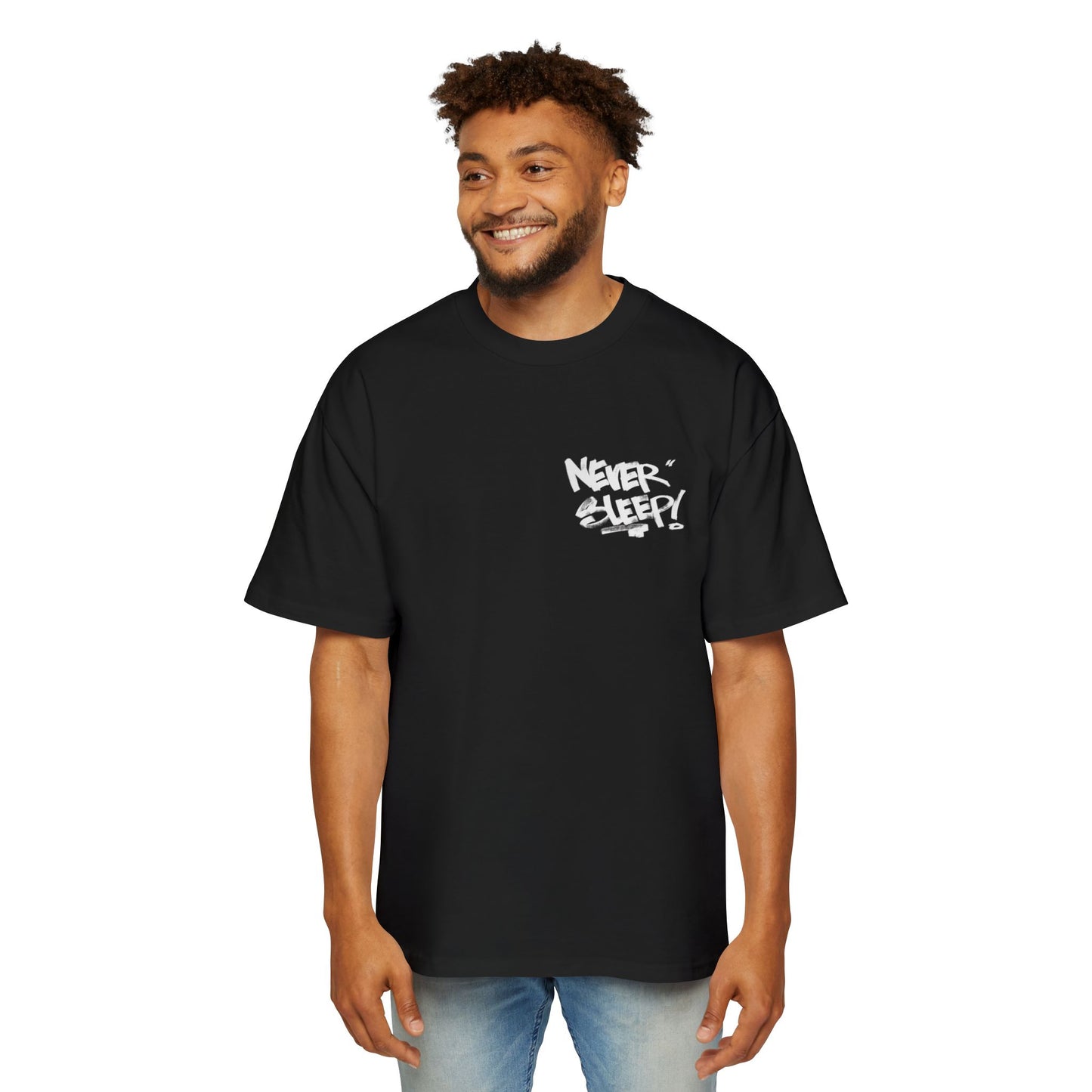 NEVER SLEEPY Handstyle Art by Chris Angel Paris Heavy Tee Premium Unisex